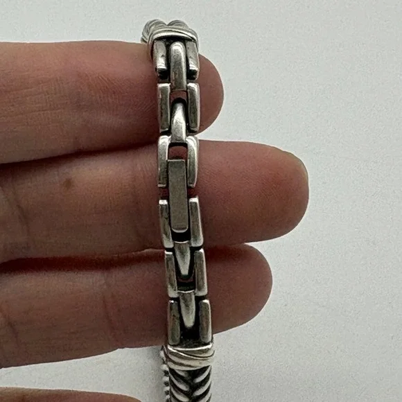 Anne Klein Sterling Silver Swiss Quartz Watch Rope Bracelet Needs Battery - Picture 7 of 9